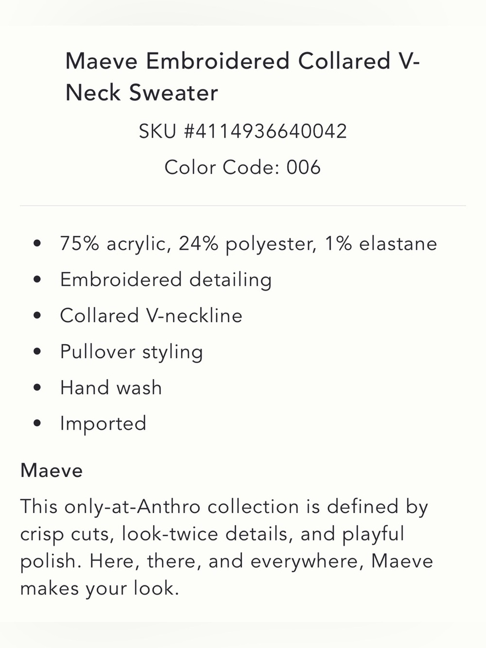 NWOT ANTHROPOLOGIE MAEVE Embroidered V-Neck Sweater CATS Grey L - Picture 15 of 15